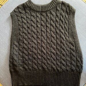 Black Cable Knit Sweater Vest 1X | Cozy Textured Pullover Layer